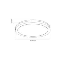 LED-kattovalaisin Marlon, Ø 40 cm, musta, muovi, IP54