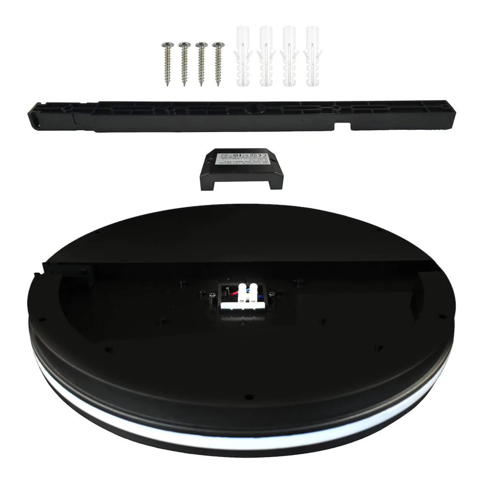 LED-kattovalaisin Marlon, Ø 40 cm, musta, muovi, IP54