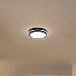 LED-kattovalaisin Marlon, Ø 22 cm, musta, muovi, IP54