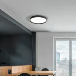 LED-kattovalaisin Minsk, musta, Ø 60 cm, Casambi, 42 W, CCT