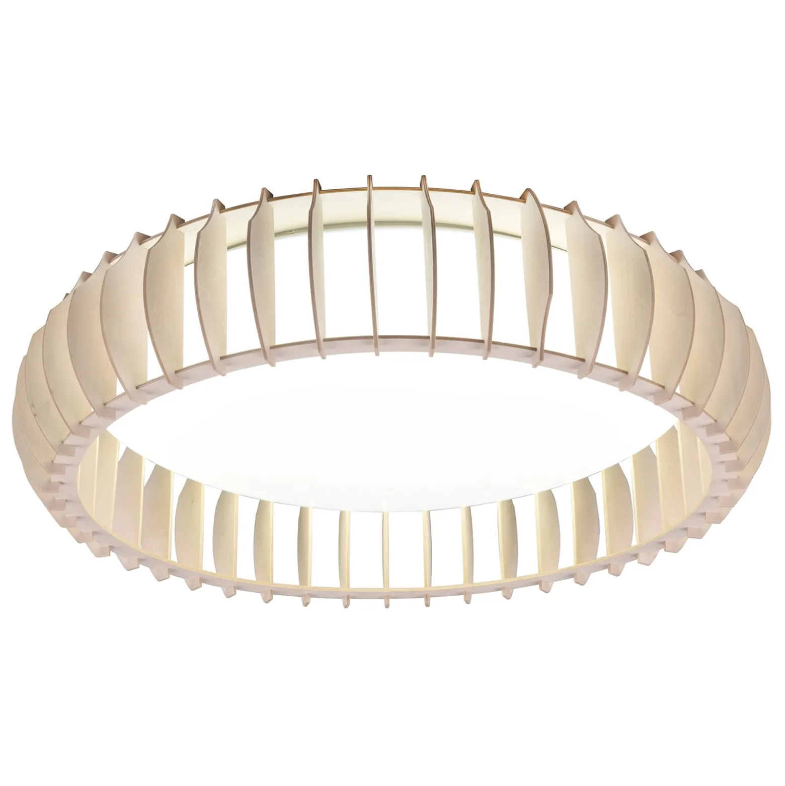 LED-kattovalaisin Monte, CCT, Ø 60 cm, vaalea puu