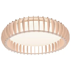 LED-kattovalaisin Monte, CCT, Ø 60 cm, vaalea puu