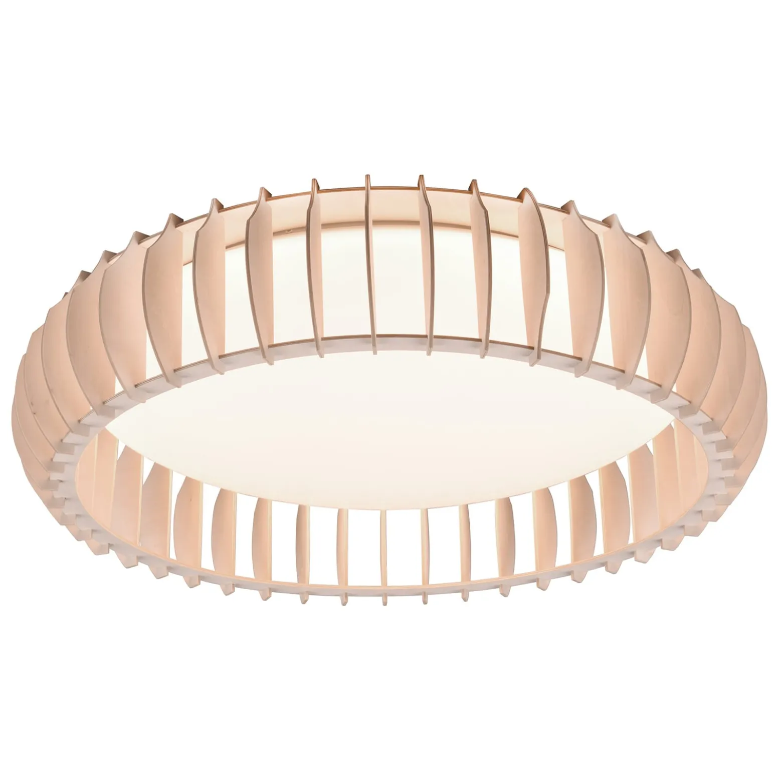 LED-kattovalaisin Monte, CCT, Ø 60 cm, vaalea puu