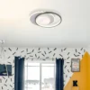 LED-kattovalaisin Moon, musta/harmaa, metalli, 37 cm