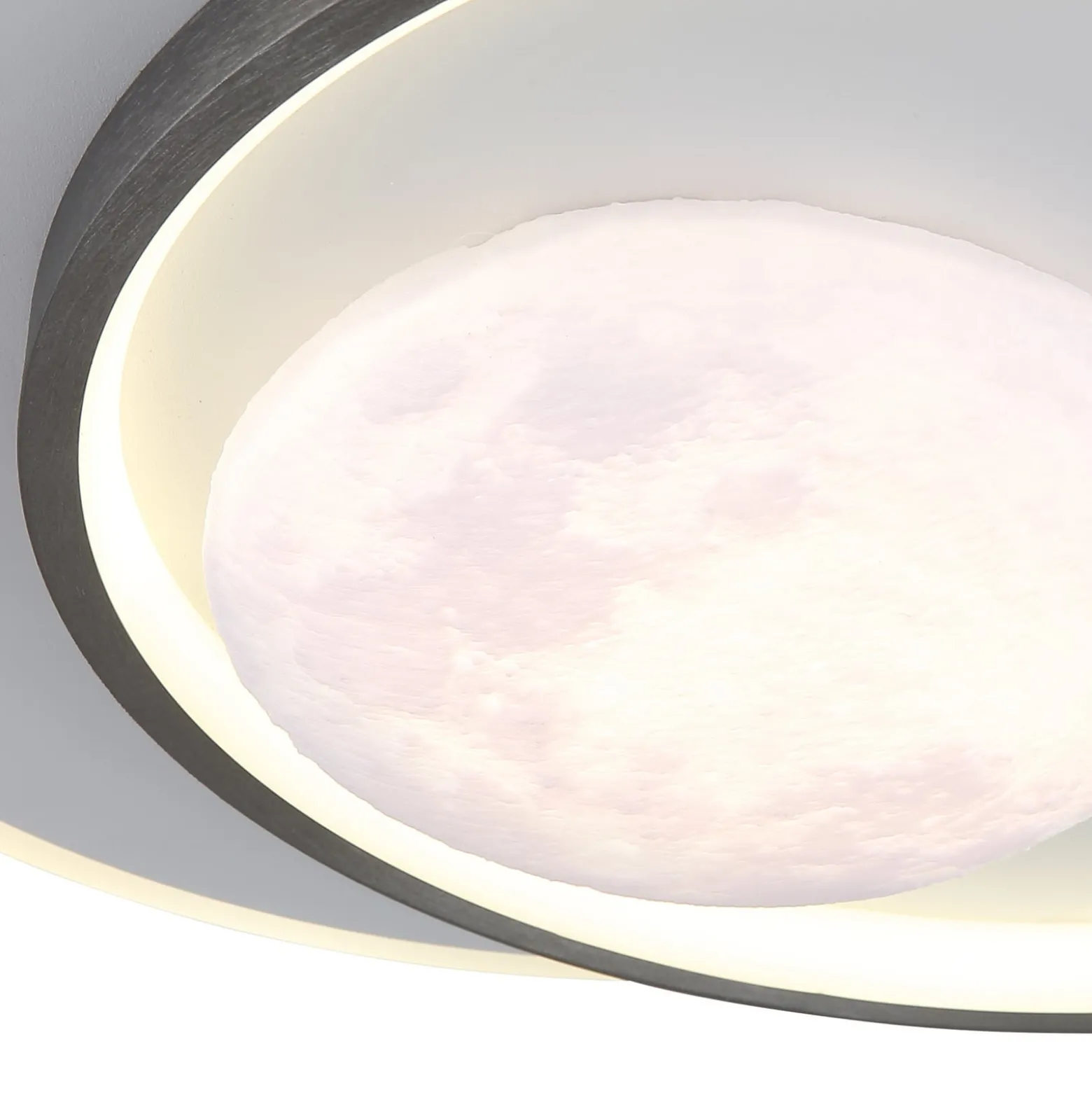 LED-kattovalaisin Moon, musta/harmaa, metalli, 37 cm