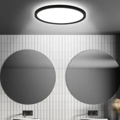 LED-kattovalaisin Move Sensor, musta, Ø 29 cm, IP44, 4000K