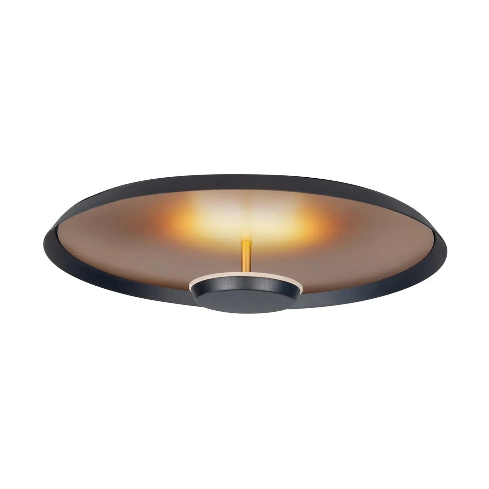 LED-kattovalaisin Oro, Ø 45 cm, musta/kulta, metalli himmennettävä