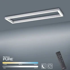 LED-kattovalaisin PURE Lines, 110 x 30 cm, antrasiitti, kaukosäädin