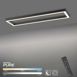 LED-kattovalaisin PURE Lines, 110 x 30 cm, antrasiitti, kaukosäädin