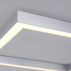 LED-kattovalaisin PURE Lines, 55 x 55 cm, hopea, CCT, kaukosäädin