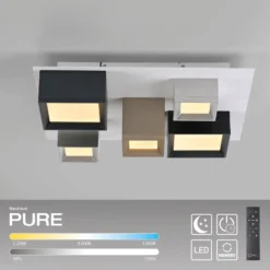 LED-kattovalaisin PURE Manhattan, monivärinen, 5-lamppuinen, CCT