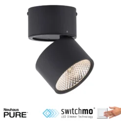 LED-kattovalaisin PURE NOLA, 1-lamppuinen, musta