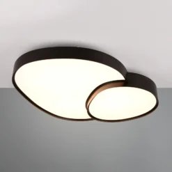 LED-kattovalaisin Rise, musta, 77 x 63 cm, CCT, himmennettävä