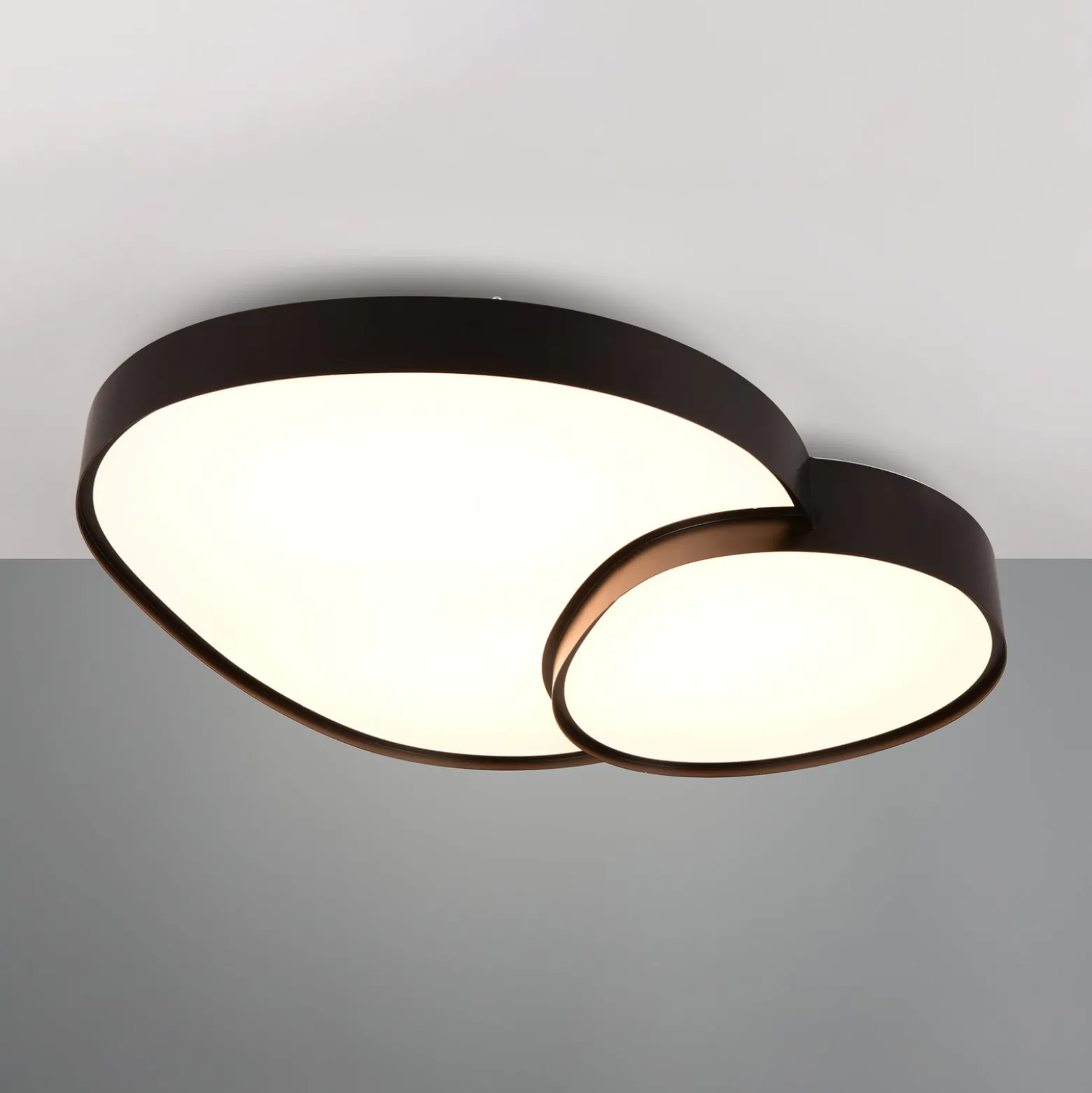 LED-kattovalaisin Rise, musta, 77 x 63 cm, CCT, himmennettävä