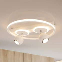 LED-kattovalaisin Ronda, valkoinen, 2-lamppuinen