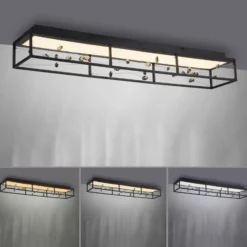 LED-kattovalaisin SKINA, musta, 112 cm, CCT-himmennettävä kaukosäädin