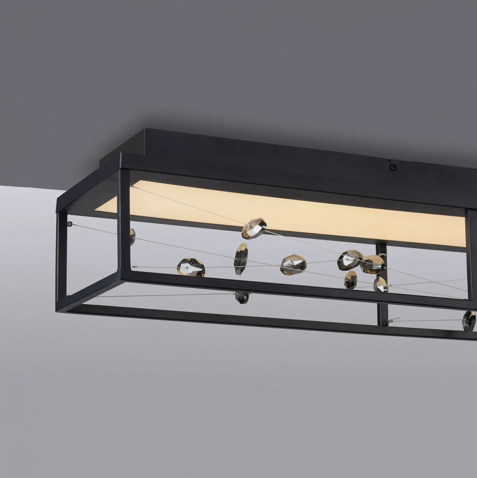 LED-kattovalaisin SKINA, musta, 112 cm, CCT-himmennettävä kaukosäädin