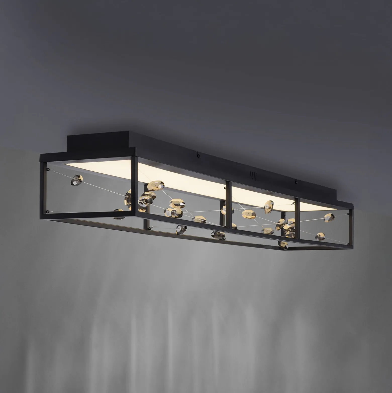 LED-kattovalaisin SKINA, musta, 112 cm, CCT-himmennettävä kaukosäädin