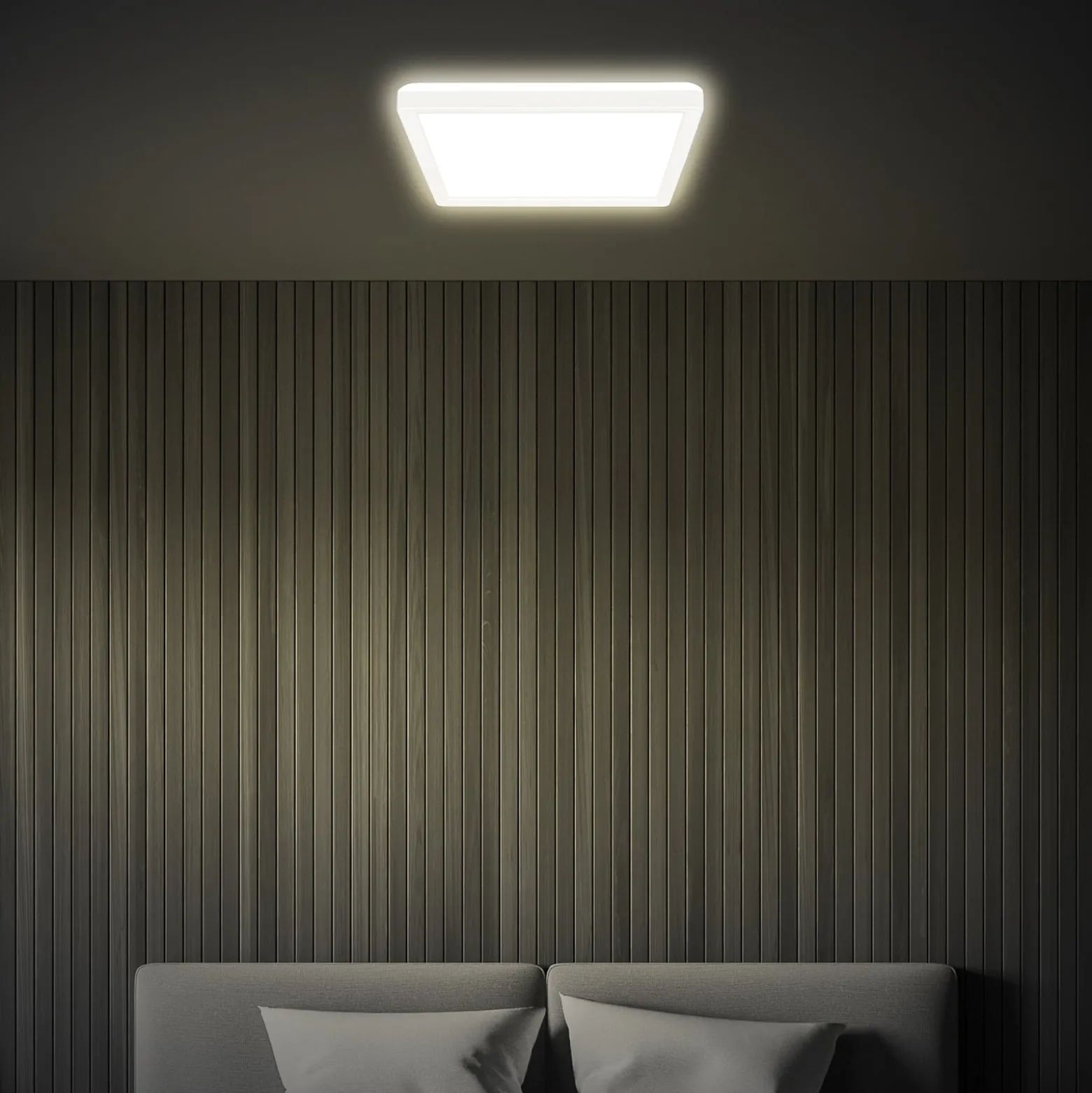 LED-kattovalaisin Tava, valkoinen, 24x24 cm, muovia