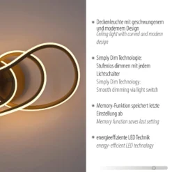 LED-kattovalaisin TWIST, beige, pituus 90 cm, metalli, Switchdim