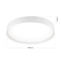 LED-kattovalaisin VARIO, Ø 60 cm, valkoinen, metalli, CCT, himmennettävä
