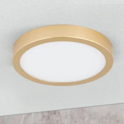 LED-kattovalaisin Vika, pyöreä, matta kulta Ø18 cm