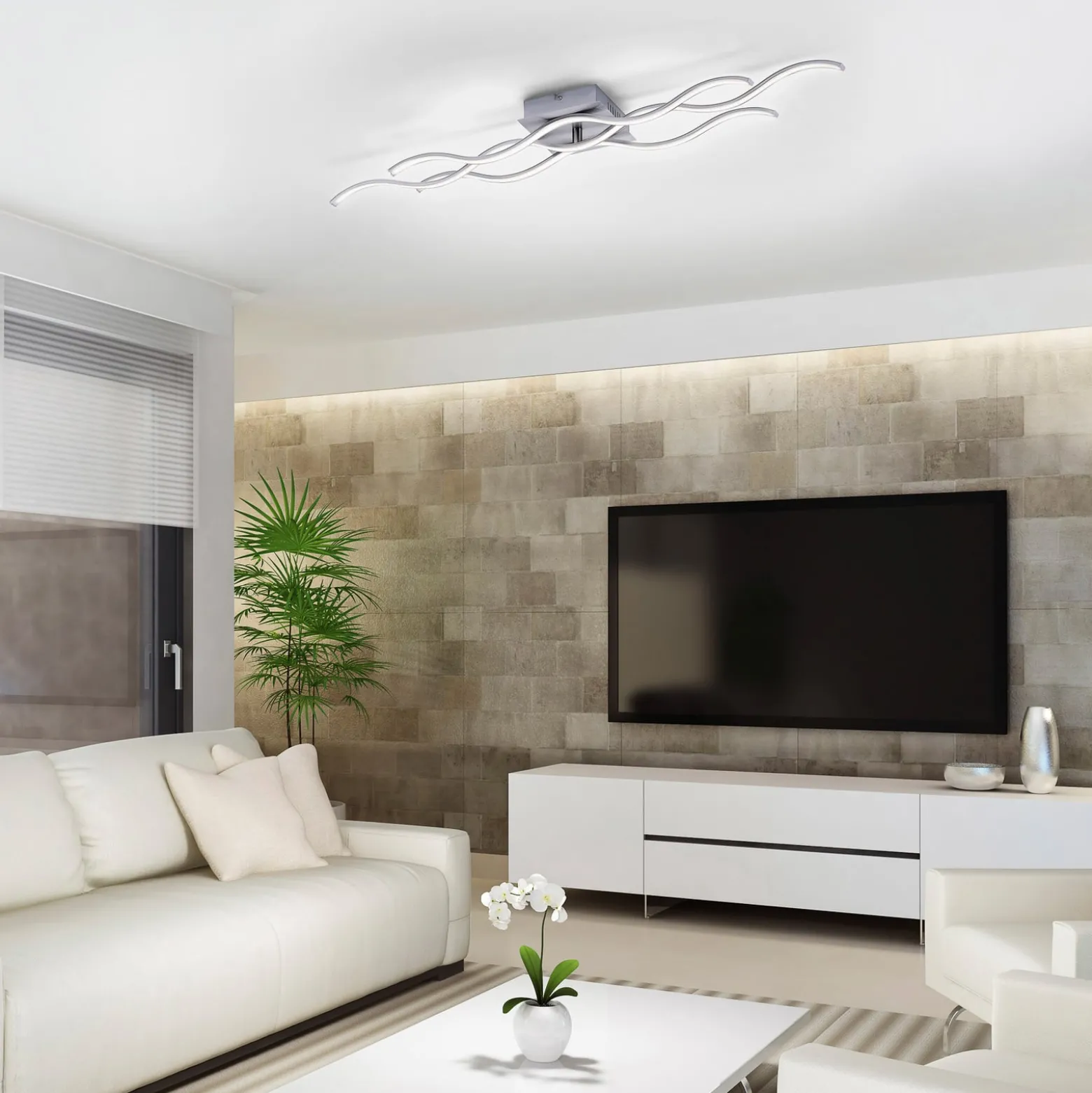 LED kattovalaisin Wave 3000K 97.5x16cm teräs