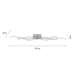 LED kattovalaisin Wave 3000K 97.5x16cm teräs