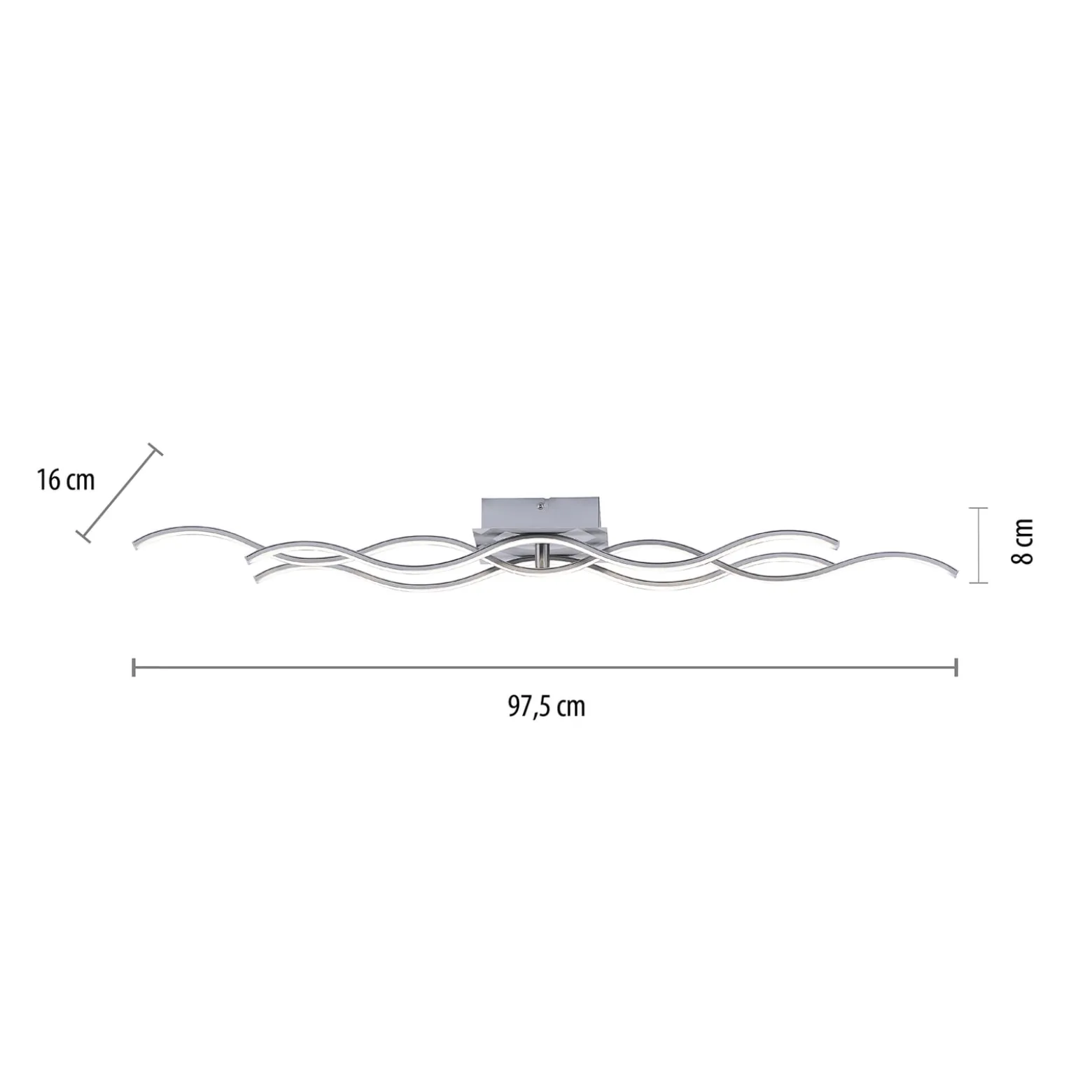 LED kattovalaisin Wave 3000K 97.5x16cm teräs
