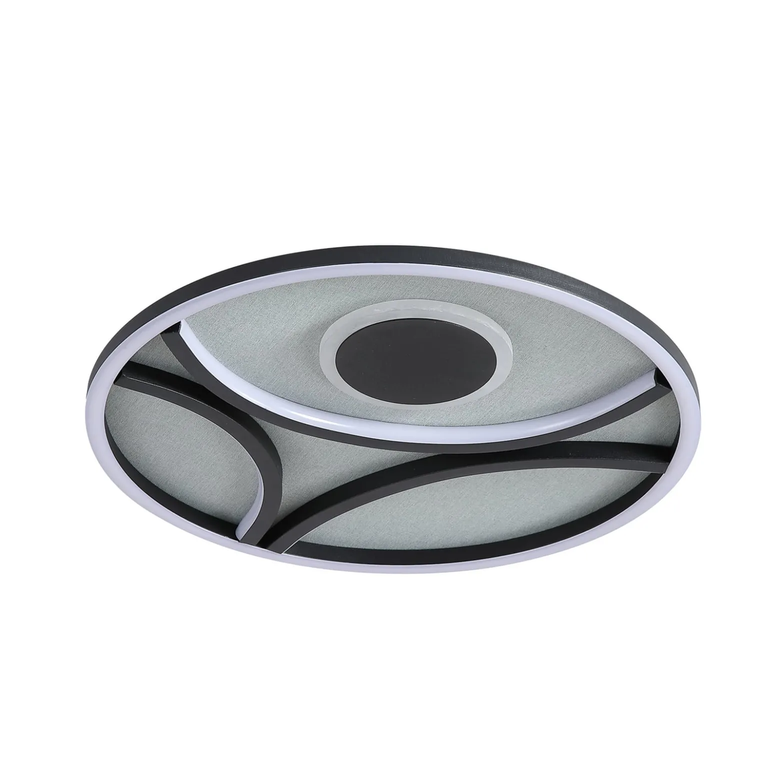 LED-kattovalaisin Zendisc, puolipyöreä kuvio, Ø 39 cm, musta