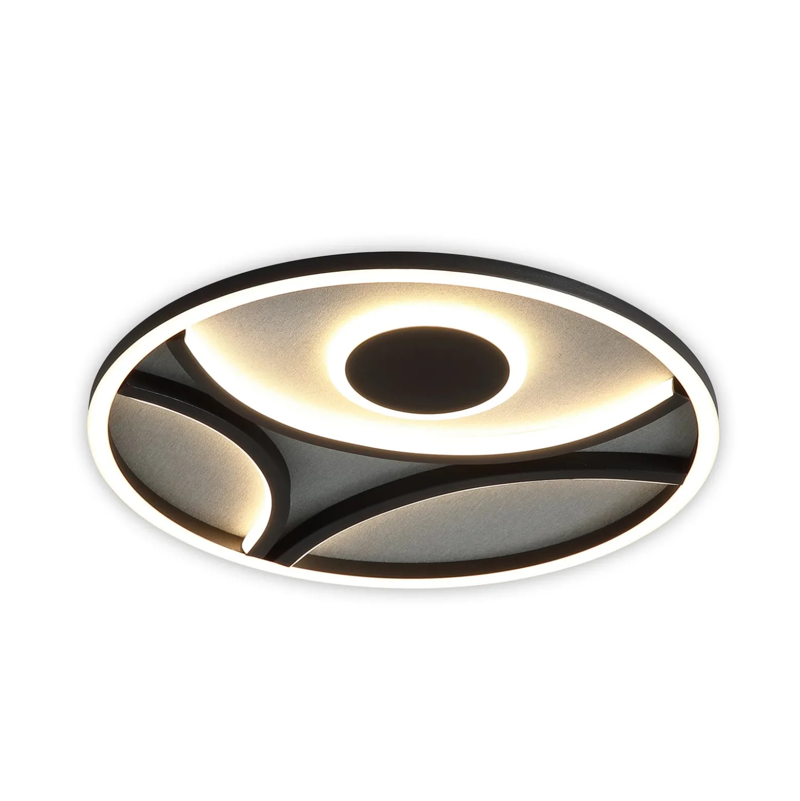 LED-kattovalaisin Zendisc, puolipyöreä kuvio, Ø 39 cm, musta