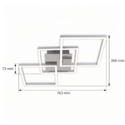 LED-kattovalo Frame step-dim, kromi-alum. 76X37 cm