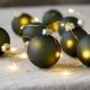 LED-keijuvalot Bliss, tummanvihreä, lasi, 8-lamppuinen paristo