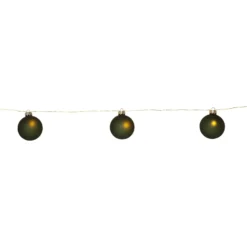 LED-keijuvalot Bliss, tummanvihreä, lasi, 8-lamppuinen paristo