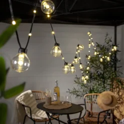 LED-keijuvalot Bolla, kirkas, muovi Pituus 5,3 m 20-fl.