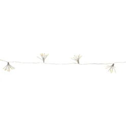 LED-keijuvalot Dew Drop Flower, hopea, 140 cm, paristo, paristo