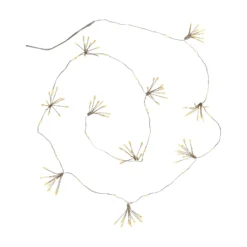 LED-keijuvalot Dew Drop Flower, hopea, 140 cm, paristo, paristo
