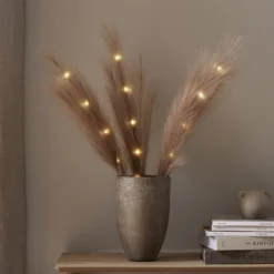 LED-koristejousi Plumes, ruskea, 3 haaraa, 3-lamppuinen, polyesteri