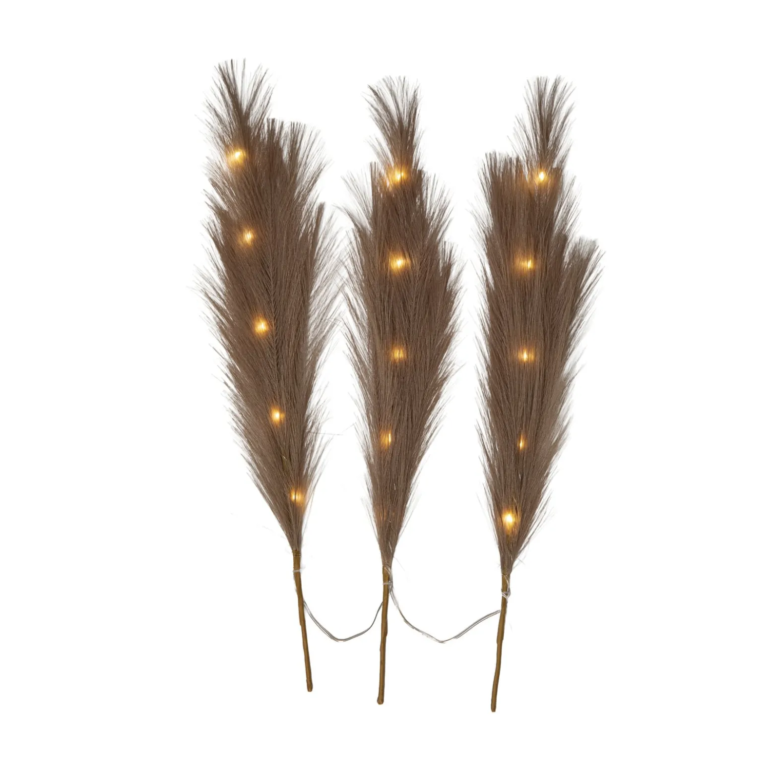 LED-koristejousi Plumes, ruskea, 3 haaraa, 3-lamppuinen, polyesteri