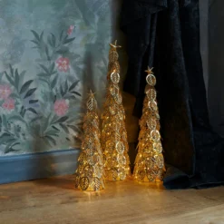 LED-koristekuusi Kirstine, kultainen, korkeus 43 cm