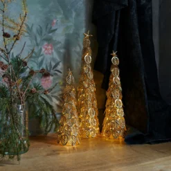 LED-koristekuusi Kirstine, kultainen, korkeus 43 cm