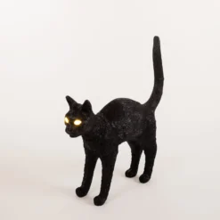 LED-koristepöytävalaisin Jobby The Cat, musta