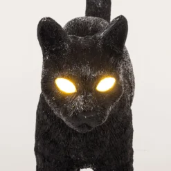 LED-koristepöytävalaisin Jobby The Cat, musta