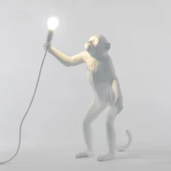 LED-koristepöytävalo Monkey Lamp, valkoinen, pysty
