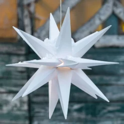 LED-koristetähti, 18 sakaraa, Ø 25 cm, valkoinen