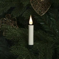 LED-kuusenkynttilät langaton valkoinen 3D, 12 osaa