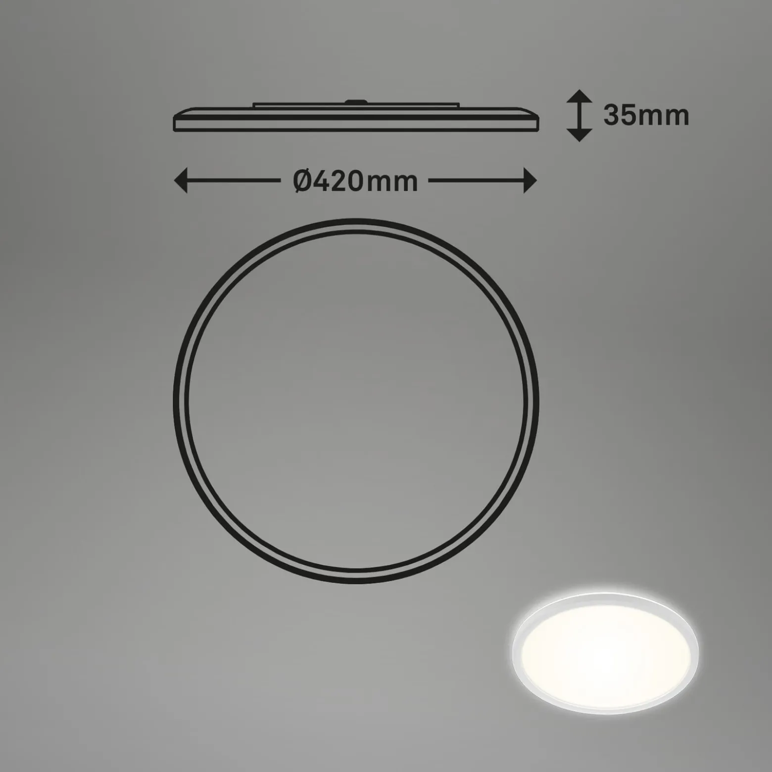 LED-kylpyhuoneen kattovalaisin Slim Drip, valkoinen, Ø 42 cm