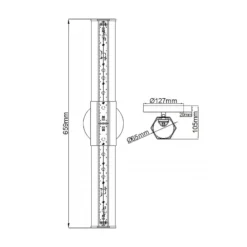 LED kylpyhuoneen seinävalaisin Facet Dual, messinki, 2-valo, leveys 66 cm