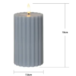 LED-kynttilä Flame Stripe sininen 15 cm aitoa vahaa paristokäyttöinen