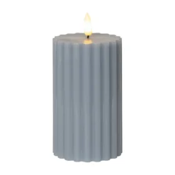 LED-kynttilä Flame Stripe sininen 15 cm aitoa vahaa paristokäyttöinen